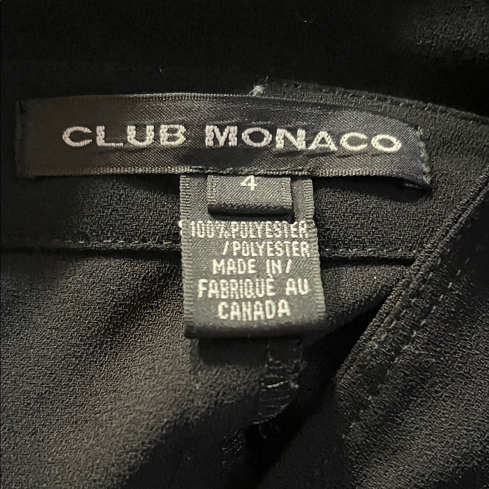 🇨🇦 Vintage 90s Club Monaco Black Shirt Dress Minimalist Size Small - Picture 5 of 6